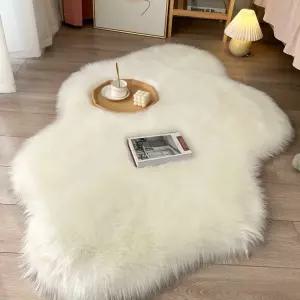 플러시 구름 앞 60x90cm 화이트 워셔블 거실카페트 사계절 작은