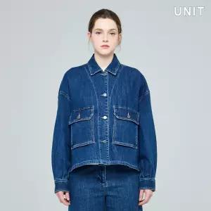 유닛 데님 루즈핏 푸르너스 자켓 UFKWJA366N-75
