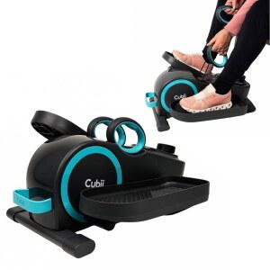 Cubii 책상 아래 전신 일립티컬 바이크, 상체 저항 밴드 내장 | 앉아서 하는 운동기구 - 시니어 및 전 연령 대상 팔 + 다리 운동, 12단계 저항, LCD 디스플레이