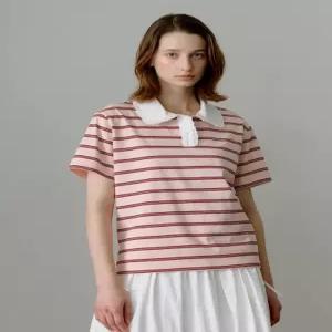 올리브데올리브 가139.000 카라 레이스 스트라이프 반팔 티셔츠 OE6ME568 OE6ME568EJ 1177017