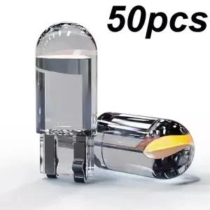 10/50pcs 최신 W5W Led T10 자동차 빛 COB 유리 6000K 흰색 번호판 램프 돔 읽기 DRL 전구 스타일 12V