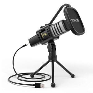 PC용 TONOR USB 마이크 트라이포드 스탠드가 포함된 카디오이드 콘덴서 컴퓨터 게임 스트리밍 팟캐스팅 유튜브용 팝 필터 및 쇼크 마운트 포함