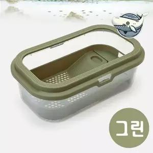 거북이 사육장 그린 투명 오픈형 수조 중형 터틀케이지 거북이집