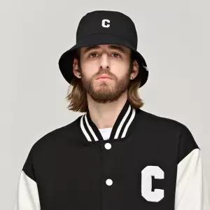 카고브로스 CB LOGO ROUND BUCKET HAT (BLACK) - black