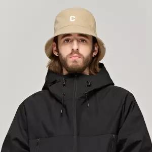 카고브로스 CB LOGO ROUND BUCKET HAT (BEIGE) - black
