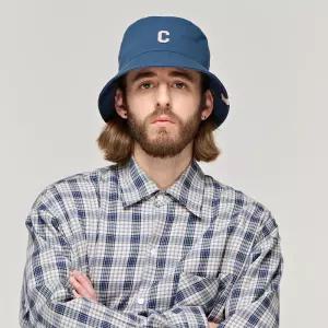 카고브로스 CB LOGO ROUND BUCKET HAT (NAVY) - black