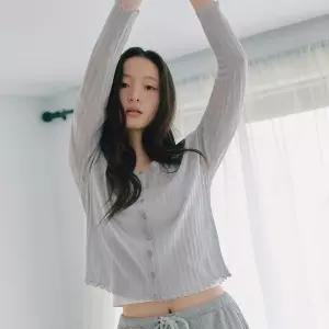 [백화점 홈쇼핑 정품] 로엠 린넨 긴팔 골지 가디건 RMCKG25R98