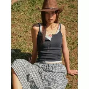 매장정품 WHO.A.U 후아유 Eyelet Henry Neck Sleeveless WHRNG2522F 1925185
