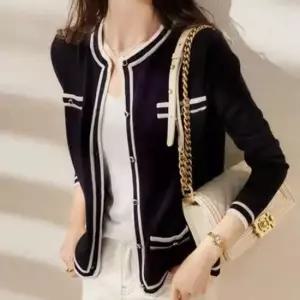 F2193 페이크 주머니 슬림 라운드니트 숏 가디건