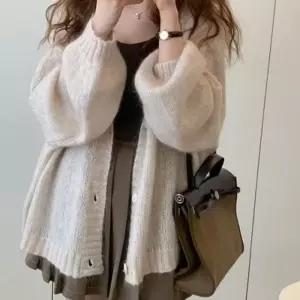 니트롱 오픈 롱가디건 여자가디건 아우터 숄 루즈 롱