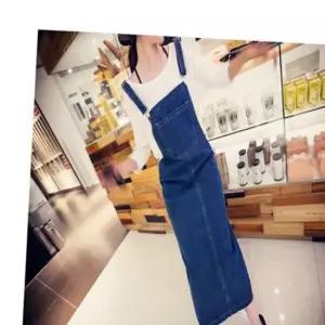 LC955200 H라인 기본 멜빵청치마 점프슈트 데님멜빵