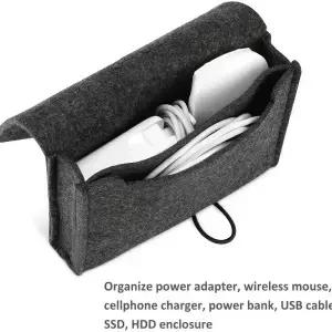 휴대용 펠트 케이블 정리 케이스 전원 어댑터 및 USB 여행용 보관함