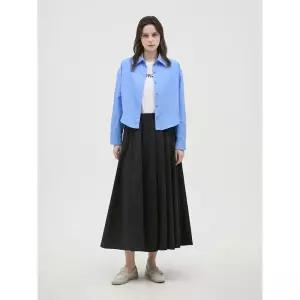 ASPESI 코튼 나일론 스트레치 밴딩 플레어 스커트 1437986