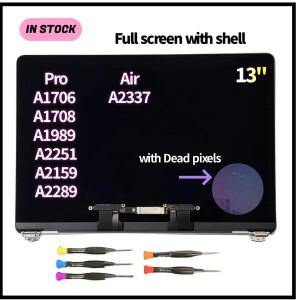 데드 픽셀이 있는 B급 MB Air A2337 LCD 스크린 맥북 호환 프로 13인치 A1989 A2159 A1706 A2251 A2289 풀