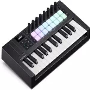 노바에이션 런치키 미니 25 MK4 USB MIDI 키보드 컨트롤러 25개의 신스 액션 16개의 패드와 폴리포닉