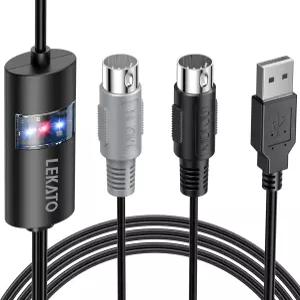 LEKATO USB MIDI 케이블 입력 및 출력이 가능한 인터페이스로 피아노 키보드/신디사이저를 연결해 편집
