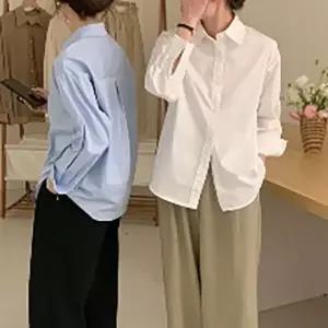 일자핏 TDN0082 시크 심플 카라 셔츠 아메카지