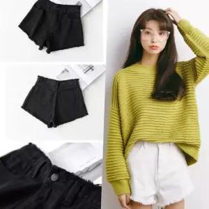 유니크 수술 데님 핫팬츠