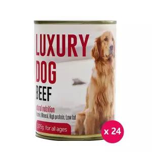 럭셔리독 청크 375g x24개 소고기 대용량 애견간식캔
