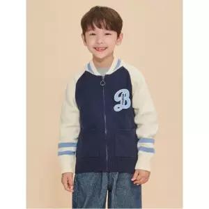 바서티 풀집업 아우터형 니트 카디건  네이비 (BI4X5AU01R)
