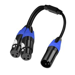 (30cm(11.8인치) / 1팩) 수 - 2 암 XLR Y 스플리터 마이크 케이블, 3핀 듀얼 Y-스플리터 밸런스 오디오 케이블 스테레오 L & R 트랙용