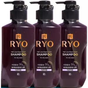 려 자양윤모 9ex 탈모전문케어 샴푸 지성두피용 400ml x3개