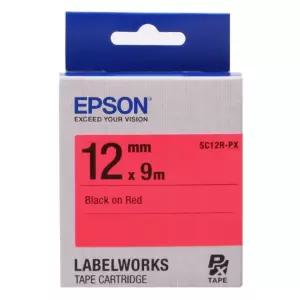 (빨강 검정) EPSON 라벨 테이프 12mm/프린트/문구용/사무실/사무용/학교/회사/엡손/다용도/스티커/학생/