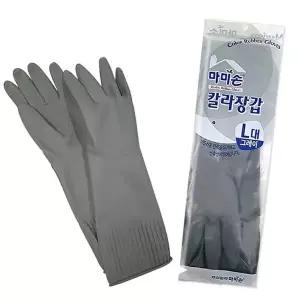 [한아름리빙]마미손 컬러 고무장갑 그레이 대(L)