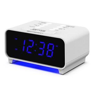 에머슨 CKS1500 스마트셋 듀얼 알람 시계 라디오(AM/FM, 0.9 u201D 블루 LED 디스플레이, 4레벨 디머, 블루 액센트 라이트, 슬립 타이머 및 자동 시간 설정 포함)