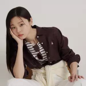 백화점 빈폴 레이디스 26Eential 리넨 솔리드 레귤러숏 셔츠 - BF6364E10D