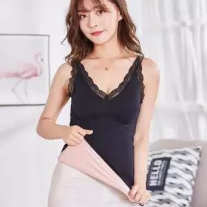 [라일리여성언더웨어] Rly 기모 나시 캐미 겨울 레이스 나시 블랙 47569387)