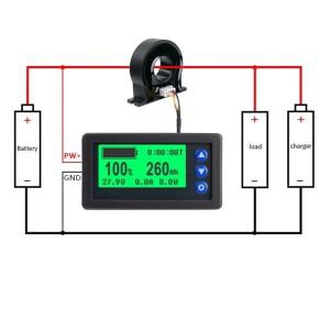 H56C 200A DC 9-100V 배터리 모니터 홀 쿨롱 미터 LCD 용량 표시기