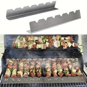 2pcs 케밥 랙 스탠드 꼬치 홀더 범용 바베큐용 주방 파티오 홈 야외 캠핑 도구에 적합 새로운