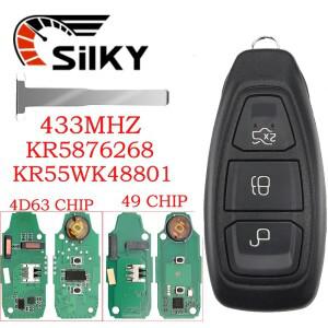 SilKY KR5876268 ID49 4D63+/83 칩 433MHz 스마트 리모컨 자동차 키 포드 피에스타 쿠가 2016 호환