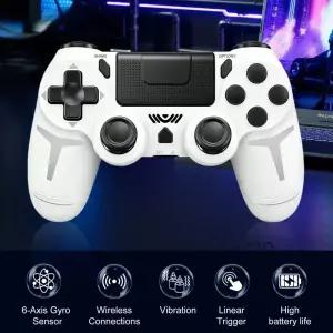 GNJA 무선 게임 패드 6 축 자이로 스코프 콘솔 컴퓨터 PC 블루투스 컨트롤러 용 터치 패드가있는 이중 진동