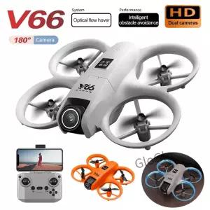 새로운 V66 미니 드론 WIFI FPV 호버 4K 가용 HD 카메라 포켓 다채로운 조명 RC 비행기 접이식 쿼드콥터