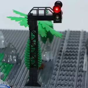 LED 도시 시리즈 기차 신호 신호등 모델 MOC 빌딩 블록 DIY 가로등 액세서리 벽돌 교육