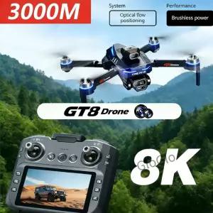 미니 GT8 드론 8K 프로페셔널 HD 듀얼 카메라스크린 포함 WiFi 브러시리스 모터 장애물 회피 FPV 접이식