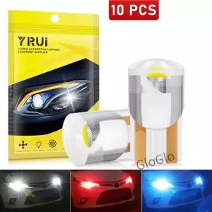 10 Pcs YiRui 새로운 LED T10 194 W5W 7000K 흰색 빨간색 12V 자동차 등 고휘도 작은 전구