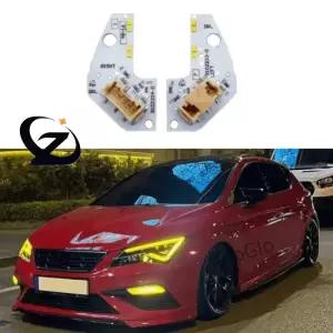시트 레온 ST 2017 2018 2019 용 노란색 DRL LED 보드 라이트 주행등 OEM 5F0941475A 5F0941476A