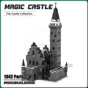매직 영화 장면 빌딩 블록 MOC 세트 중세 성 기술 벽돌 DIY 조립 모델 크리 에이 티브 교육 크리스마스