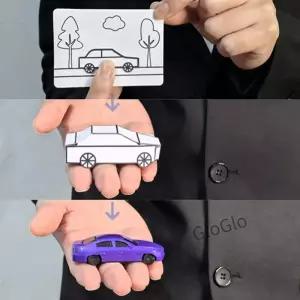 마법의 환상 상자 카드를 종이 자동차로 변신시키는 트릭 거리 마술 쇼 소품 하이드 렌 선물