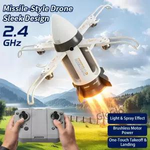 RC 스타쉽 비행기 2.4G 미사일 드론 360도 회전 4축 비행 스프레이 기능 포함 글라이더 리스 모드