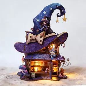 새로운 원더랜드 매직 하우스 나무 빌딩 블록 모델 LED 키트 DIY 조립 성인 생일 선물 카사