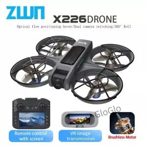 X226 VR 미니 드론 HD 듀얼 카메라 5G WIFI 스크린 리모컨 360 ° 선물용 FPV 브러시리스 광학 흐름 RC
