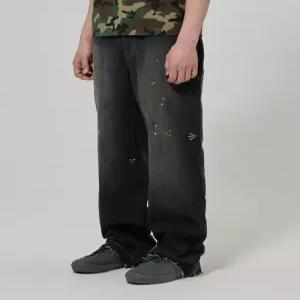 디키즈 DICKIES 루즈핏 더티 워시드 데님 팬츠 Black