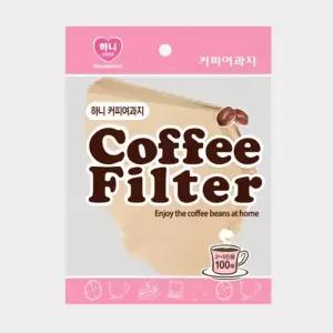 (2-5인용)(100매입) 하니 커피필터/업소용/바리스타/사무실/오피스/탕비실/휴게실/회사/스터디/학원/독서실