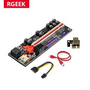 RGEEK V011 Pro Pcie 라이저 Plus Cabo 카드 Express X16 10 커패시터 GPU 그래픽 USB 3.0 케이블