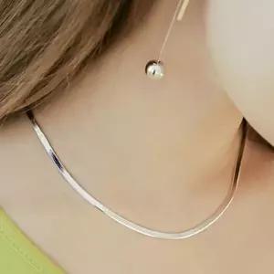 실버 3mm 스네이크 체인 목걸이 실버목걸이 41x0.3cm 악세사리 기념일 기념품 EE06D