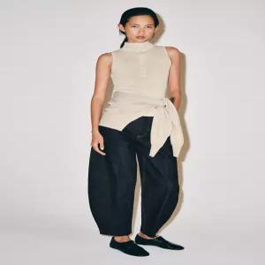 ZARA ZW 컬렉션 하이웨이스트 테이퍼드 청바지 - 블루 6840/240/407